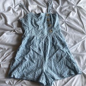 Light blue floral romper